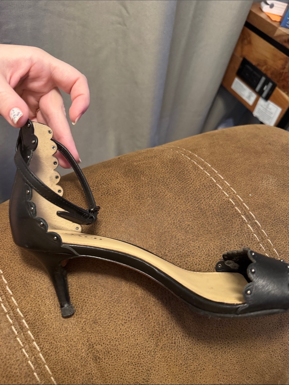COACH Monica Leather Heeled Sandals with Beaded Detail Size 8M - Picture 5 of 9